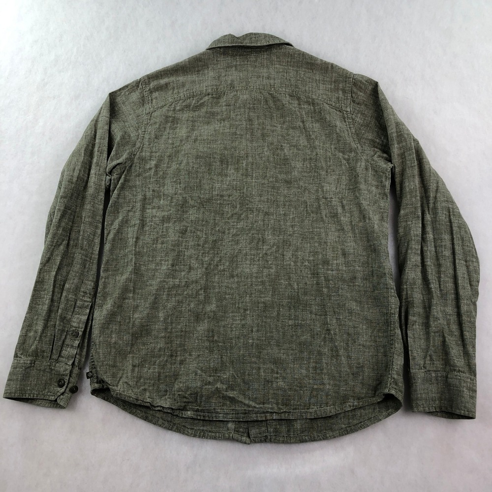 Mountain Hardwear Mens M Green Linen Blend Long Sleeve Button Up Shirt - Picture 4 of 14